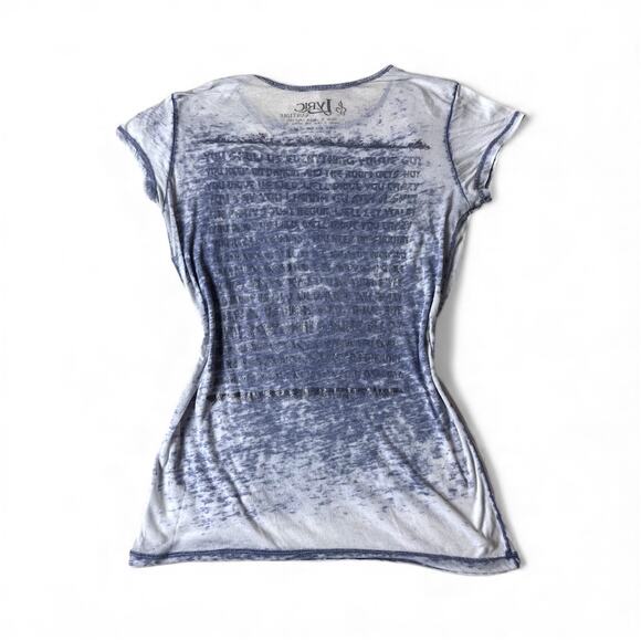 Lyric Y2K grunge semi sheer rock vibes top with silver lettering and 2000’s vibe - Picture 7 of 7